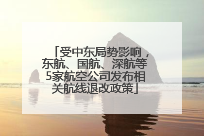 受中东局势影响，东航、国航、深航等5家航空公司发布相关航线退改政策