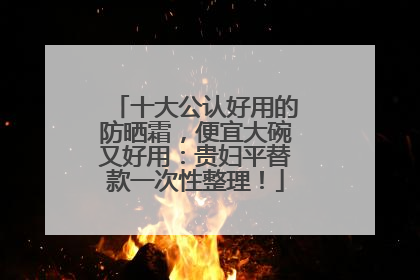 十大公认好用的防晒霜，便宜大碗又好用：贵妇平替款一次性整理！
