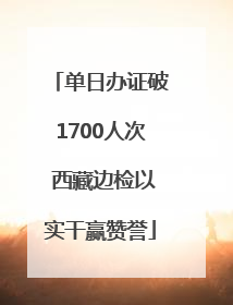 单日办证破1700人次 西藏边检以实干赢赞誉