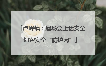 卢峰镇：屋场会上话安全 织密安全“防护网”