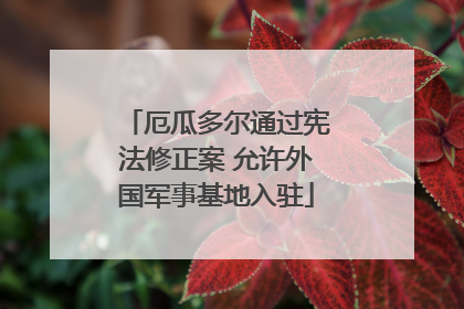 厄瓜多尔通过宪法修正案 允许外国军事基地入驻