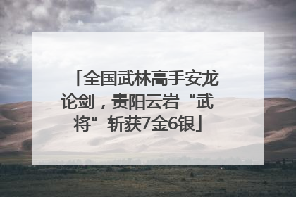 全国武林高手安龙论剑，贵阳云岩“武将”斩获7金6银