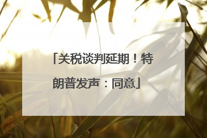 关税谈判延期！特朗普发声：同意