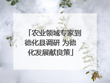 农业领域专家到德化县调研 为德化发展献良策