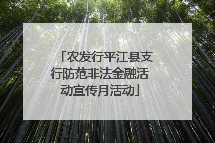 农发行平江县支行防范非法金融活动宣传月活动