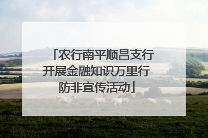 农行南平顺昌支行开展金融知识万里行防非宣传活动