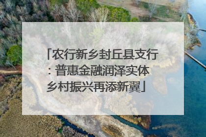 农行新乡封丘县支行：普惠金融润泽实体 乡村振兴再添新翼
