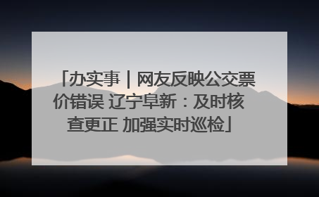 办实事｜网友反映公交票价错误 辽宁阜新：及时核查更正 加强实时巡检
