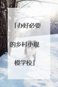 办好必要的乡村小规模学校