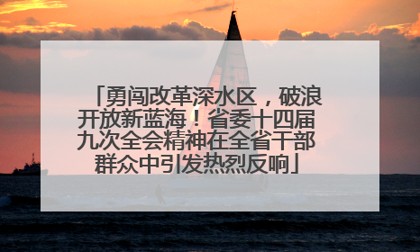 勇闯改革深水区，破浪开放新蓝海！省委十四届九次全会精神在全省干部群众中引发热烈反响