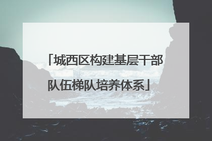 城西区构建基层干部队伍梯队培养体系