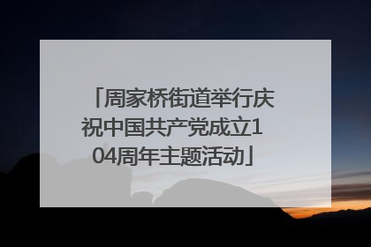周家桥街道举行庆祝中国共产党成立104周年主题活动