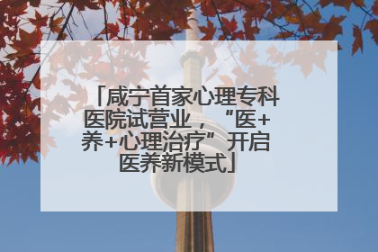 咸宁首家心理专科医院试营业，“医+养+心理治疗”开启医养新模式