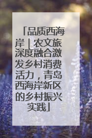 品质西海岸｜农文旅深度融合激发乡村消费活力，青岛西海岸新区的乡村振兴实践