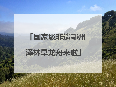 国家级非遗鄂州泽林旱龙舟来啦