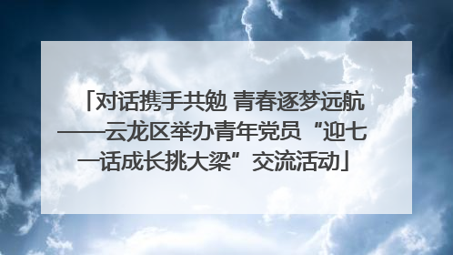 对话携手共勉 青春逐梦远航——云龙区举办青年党员“迎七一话成长挑大梁”交流活动