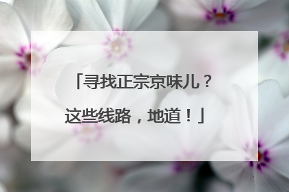 寻找正宗京味儿？这些线路，地道！