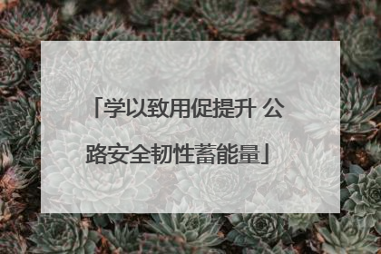学以致用促提升 公路安全韧性蓄能量