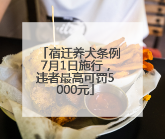 宿迁养犬条例7月1日施行，违者最高可罚5000元