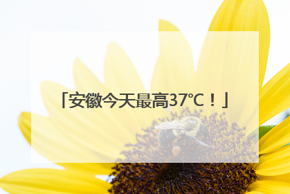 安徽今天最高37℃！