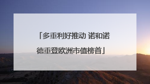 多重利好推动 诺和诺德重登欧洲市值榜首