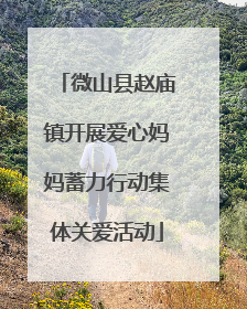 微山县赵庙镇开展爱心妈妈蓄力行动集体关爱活动