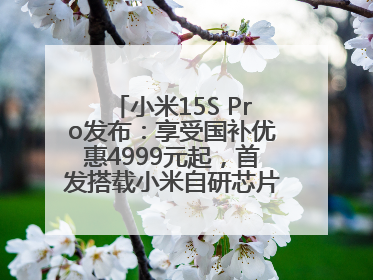 小米15S Pro发布：享受国补优惠4999元起，首发搭载小米自研芯片“玄戒O1”3nm旗舰处理器