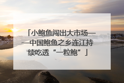 小鲍鱼闯出大市场——中国鲍鱼之乡连江持续吃透“一粒鲍”