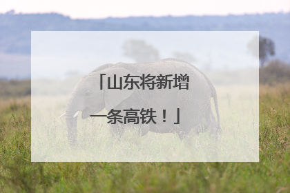 山东将新增一条高铁！