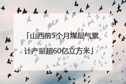 山西前5个月煤层气累计产量超60亿立方米