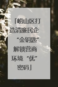 崂山区打造清廉民企“金钥匙” 解锁营商环境“优”密码