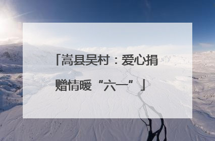 嵩县吴村：爱心捐赠情暖“六一”