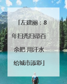 左建丽：8年扫秃扫帚百余把 用汗水给城市添彩