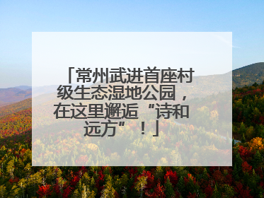 常州武进首座村级生态湿地公园，在这里邂逅“诗和远方”！