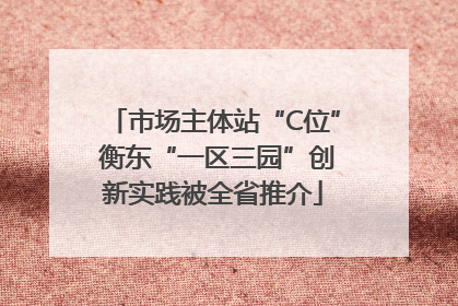 市场主体站“C位” 衡东“一区三园”创新实践被全省推介