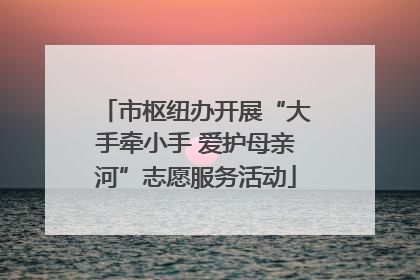 市枢纽办开展“大手牵小手 爱护母亲河”志愿服务活动