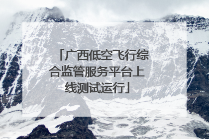 广西低空飞行综合监管服务平台上线测试运行