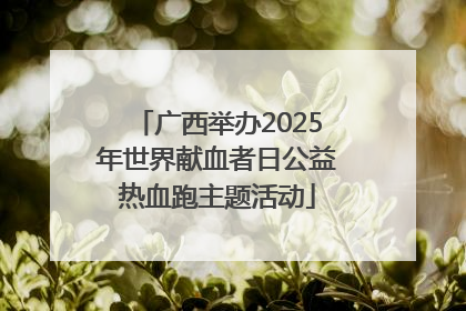 广西举办2025年世界献血者日公益热血跑主题活动