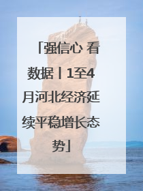 强信心 看数据丨1至4月河北经济延续平稳增长态势