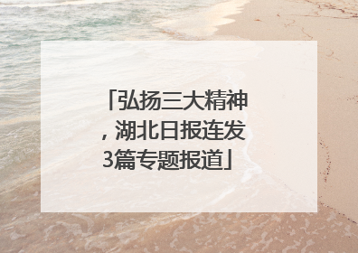 弘扬三大精神，湖北日报连发3篇专题报道