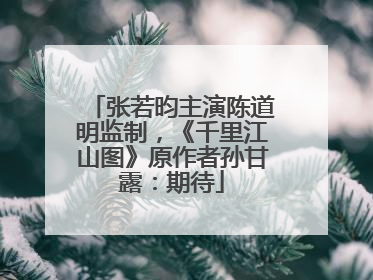 张若昀主演陈道明监制，《千里江山图》原作者孙甘露：期待