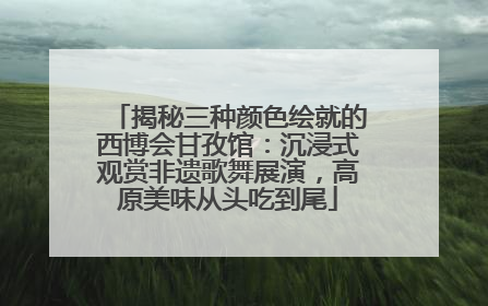 揭秘三种颜色绘就的西博会甘孜馆：沉浸式观赏非遗歌舞展演，高原美味从头吃到尾