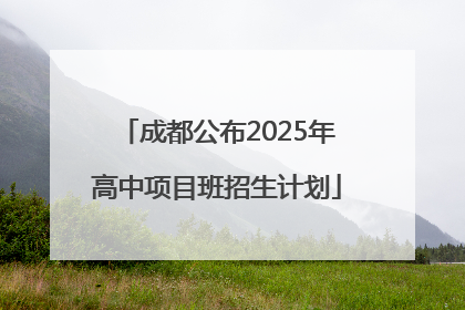 成都公布2025年高中项目班招生计划