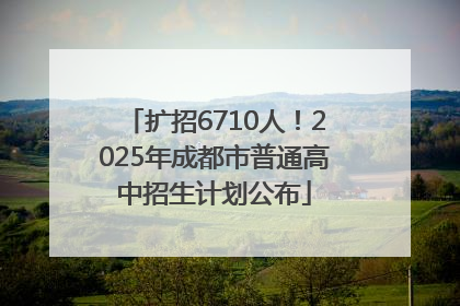 扩招6710人！2025年成都市普通高中招生计划公布
