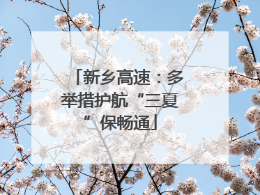 新乡高速：多举措护航“三夏”保畅通