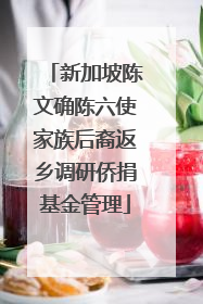 新加坡陈文确陈六使家族后裔返乡调研侨捐基金管理