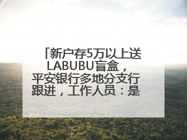 新户存5万以上送LABUBU盲盒，平安银行多地分支行跟进，工作人员：是行里统一的，进货渠道不清楚