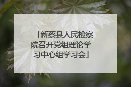 新蔡县人民检察院召开党组理论学习中心组学习会