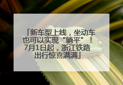 新车型上线，坐动车也可以实现“躺平”！7月1日起，浙江铁路出行惊喜满满
