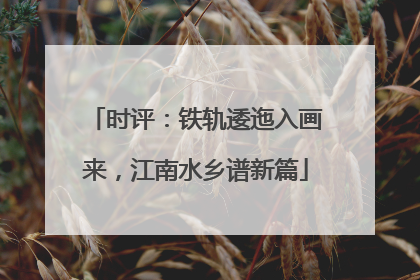 时评：铁轨逶迤入画来，江南水乡谱新篇